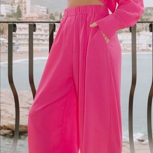 Daily Drills Pink Linen Pants